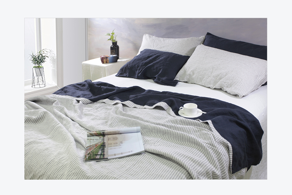 100% nature linen bedding set/ linen bed sheet