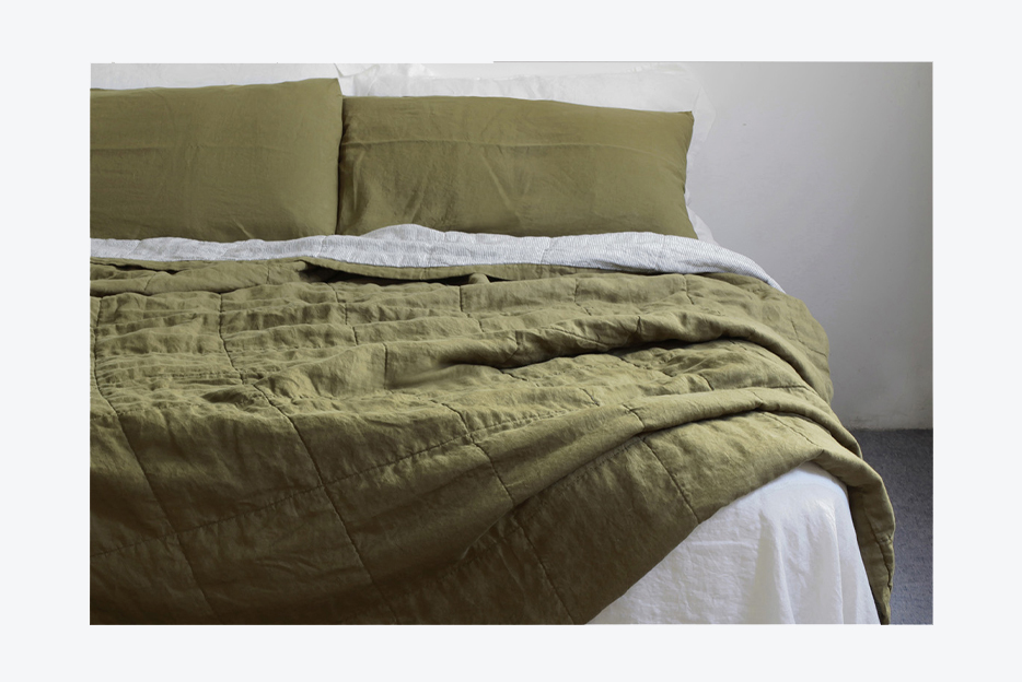 100% pure French linen quilt 