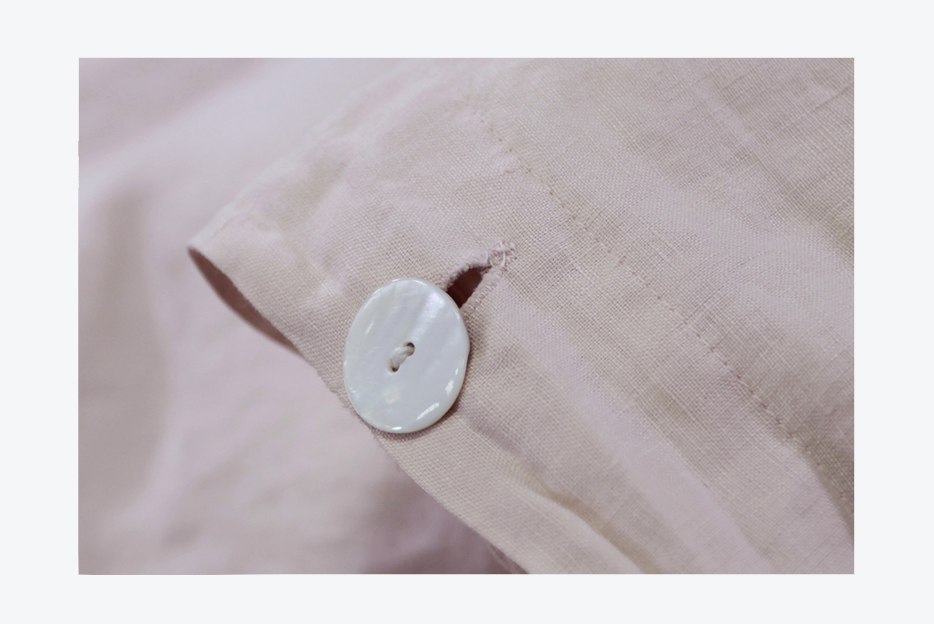stone washed 100% french linen duvet cover （button )